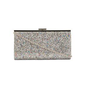 ALESSIA BIANCHI Silver All Over Glitter Clutch